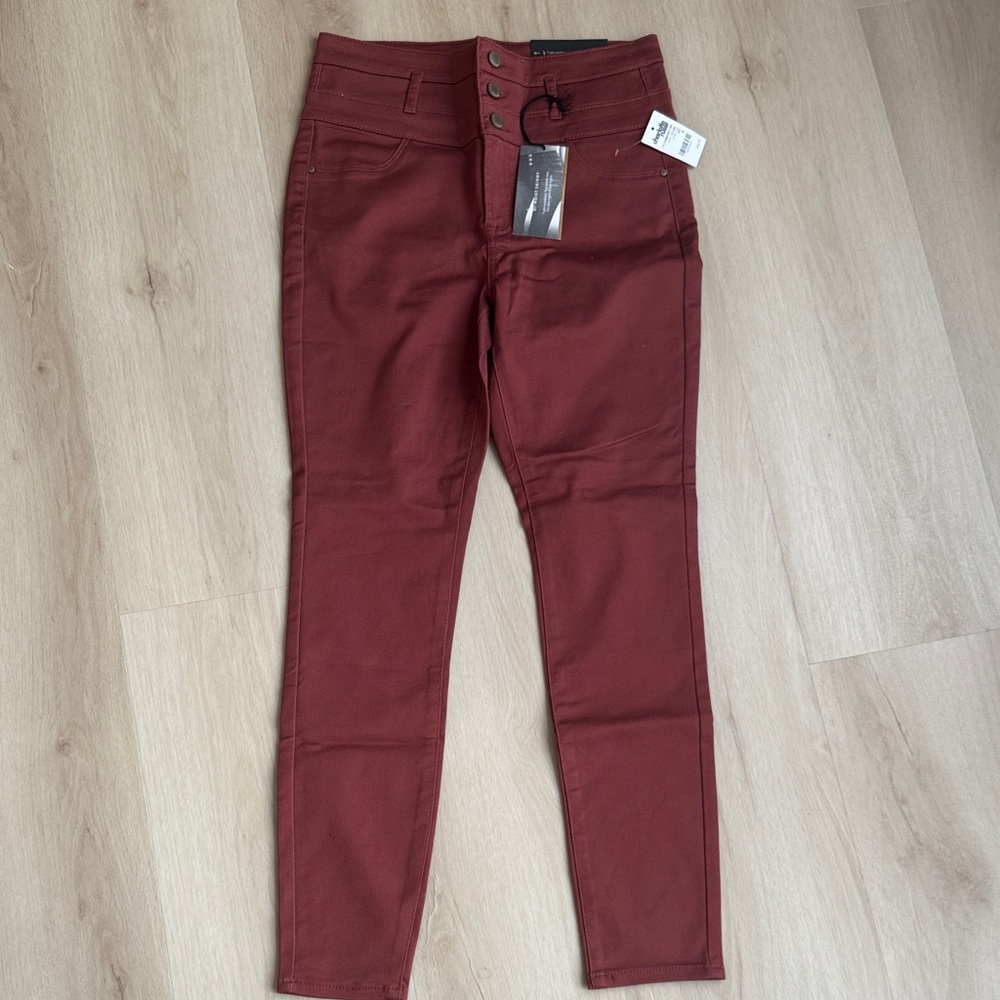 Charlotte Russe Burgundy High-Waisted Pants